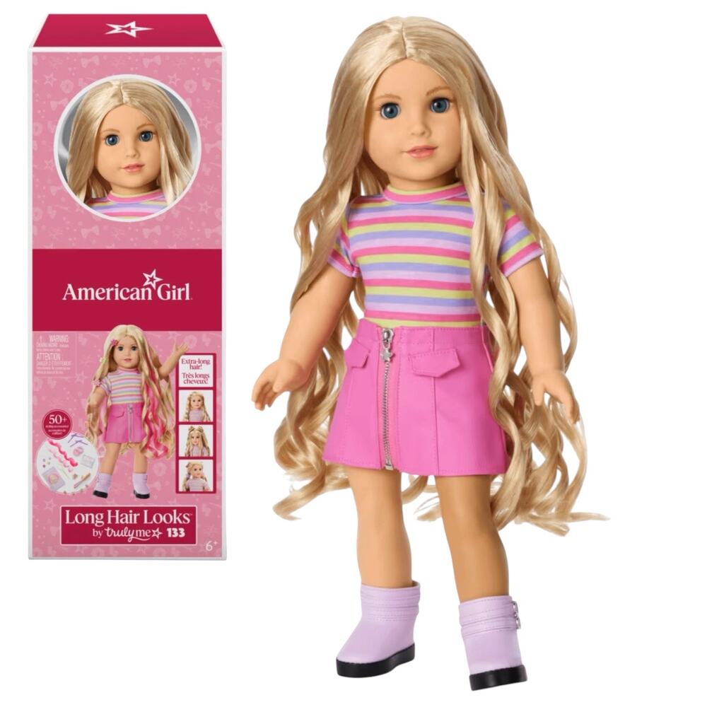 American Girl Doll 133 Long Blonde Hair Accessories Blue Eyes Meet Outfit Box
